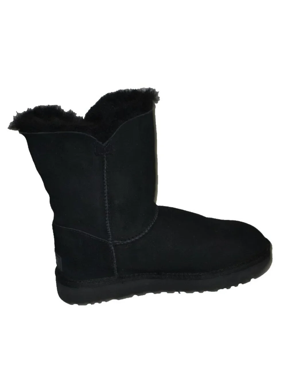 New! UGG Bailey Button II Genuine Sheepskin Boot Black Suede Size 6 1016226 DD32